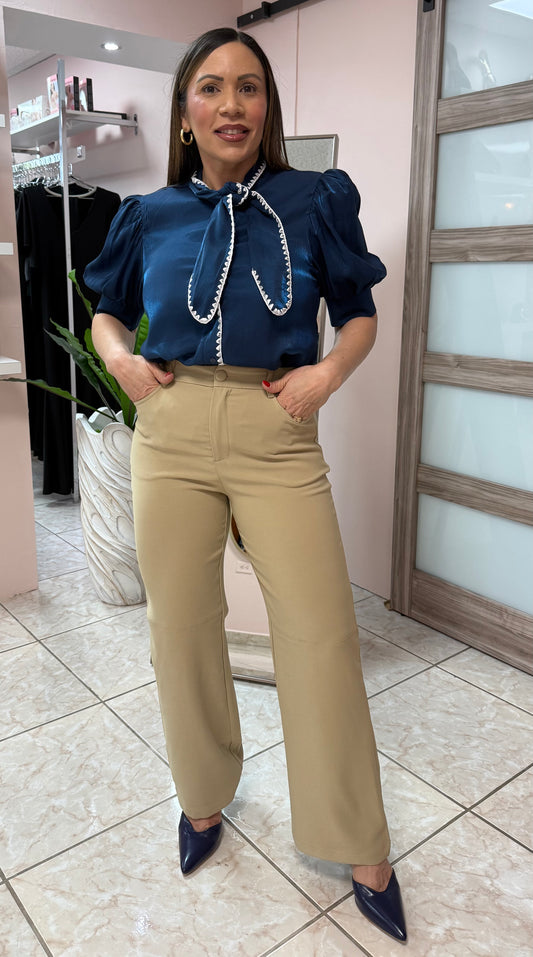 Taupe High Waist Pant