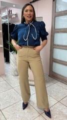 Taupe High Waist Pant