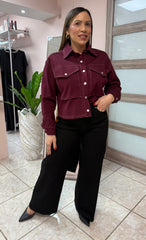 Burgundy Button Down Jacket