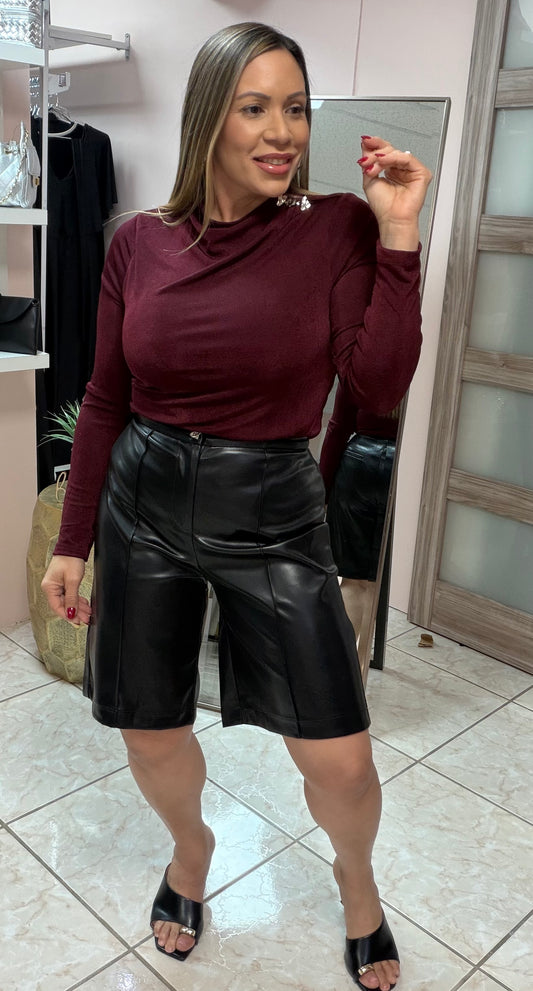 Black Leather Short