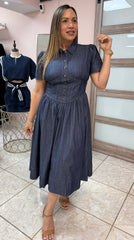 Dark Denim Midi Dress