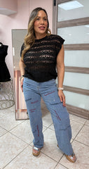 Black Crochet Top