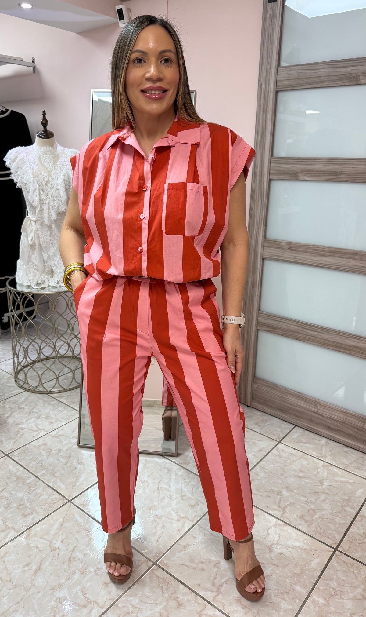 Red/Pink Top & Pant Set