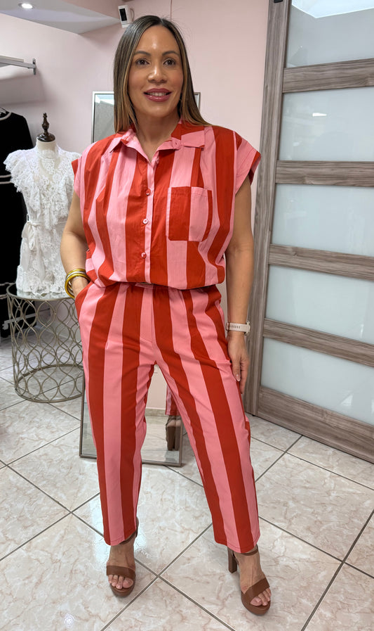 Red/Pink Top & Pant Set