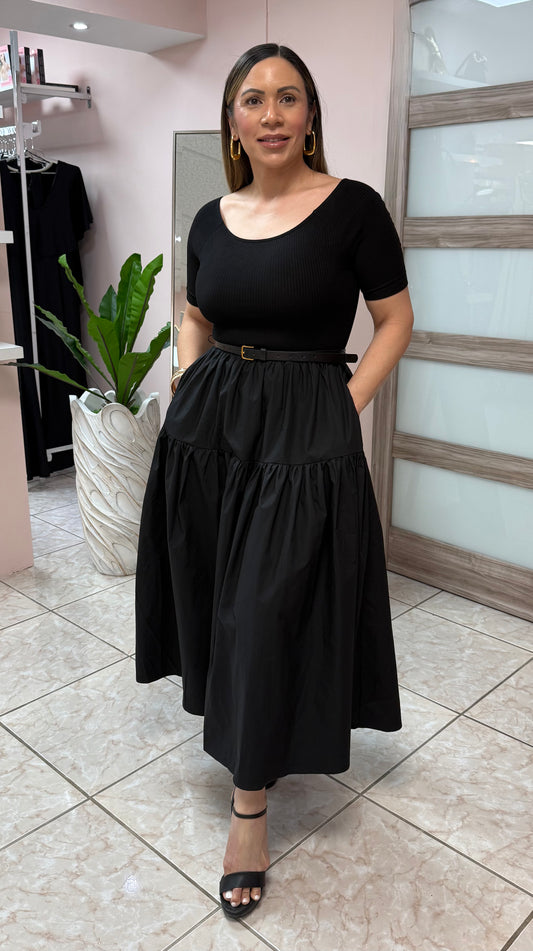Alana Black Midi Dress