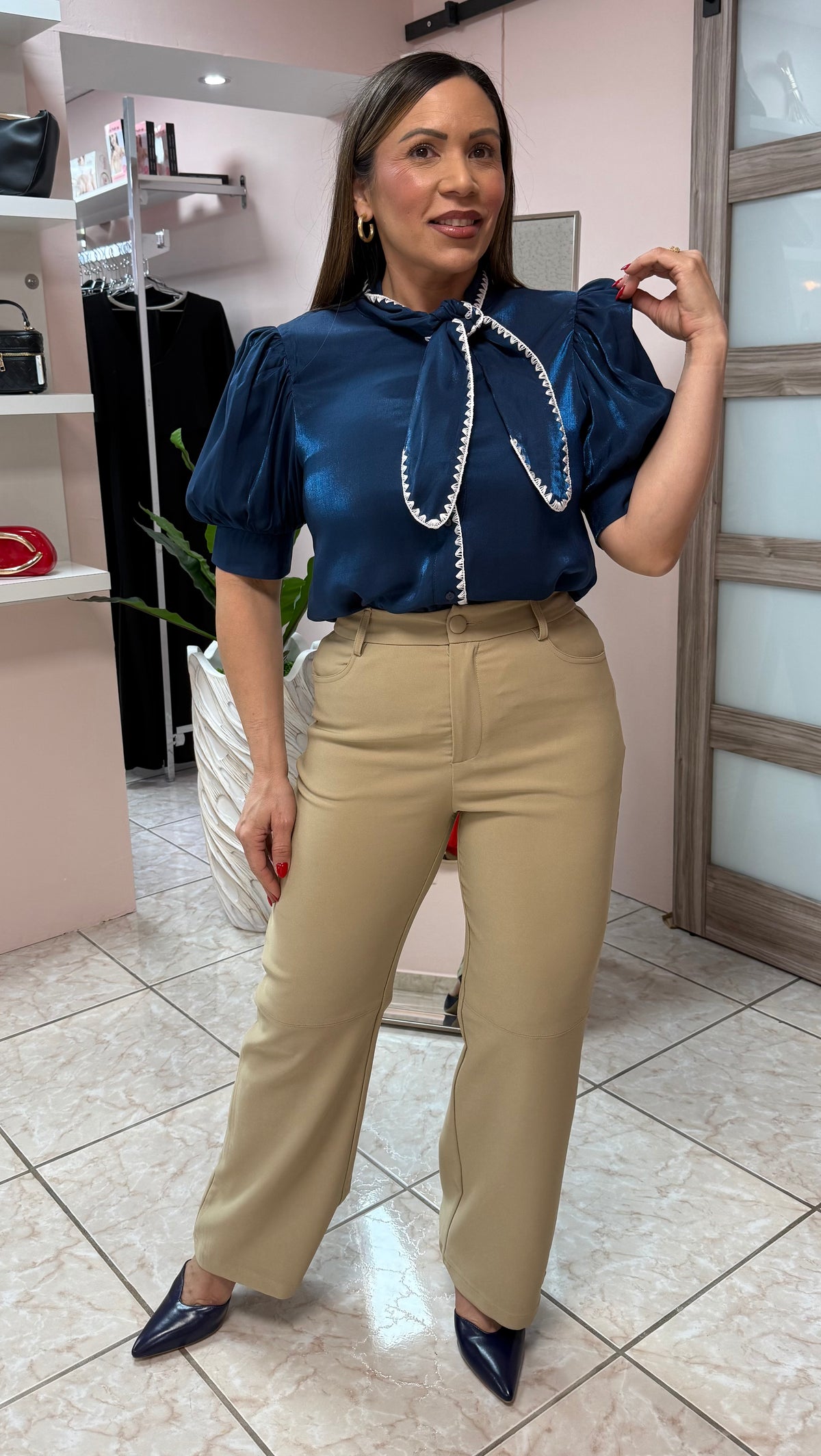 Taupe High Waist Pant