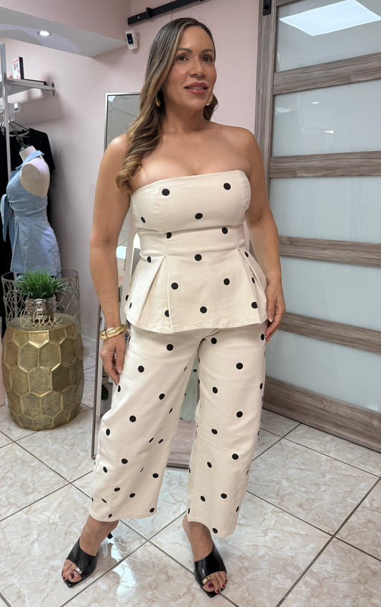 Polka Dots Denim Set