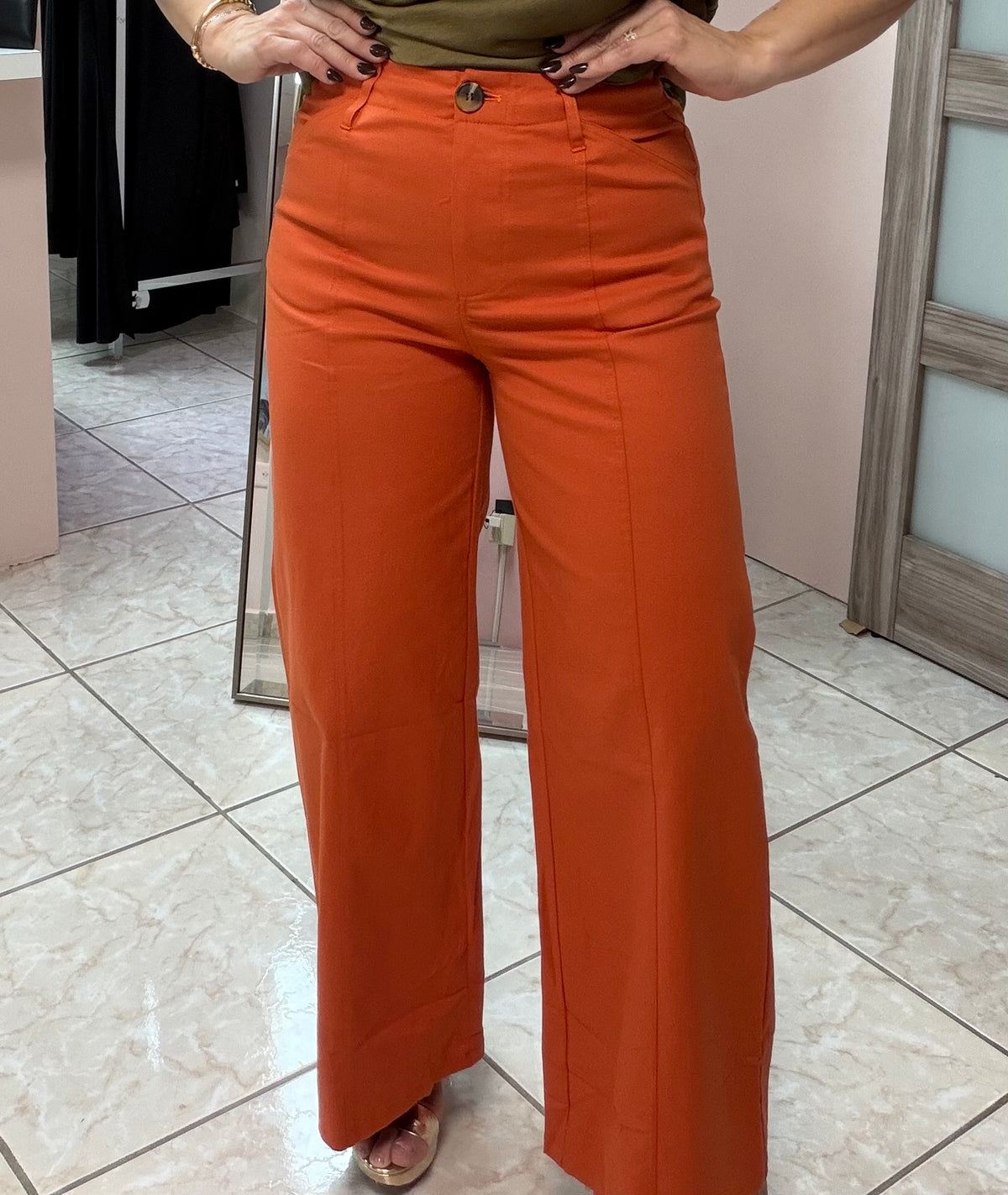 Orange High Waist Pant