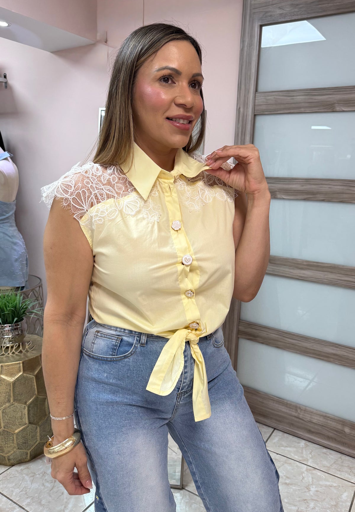 Karla Sleeveless Yellow Top