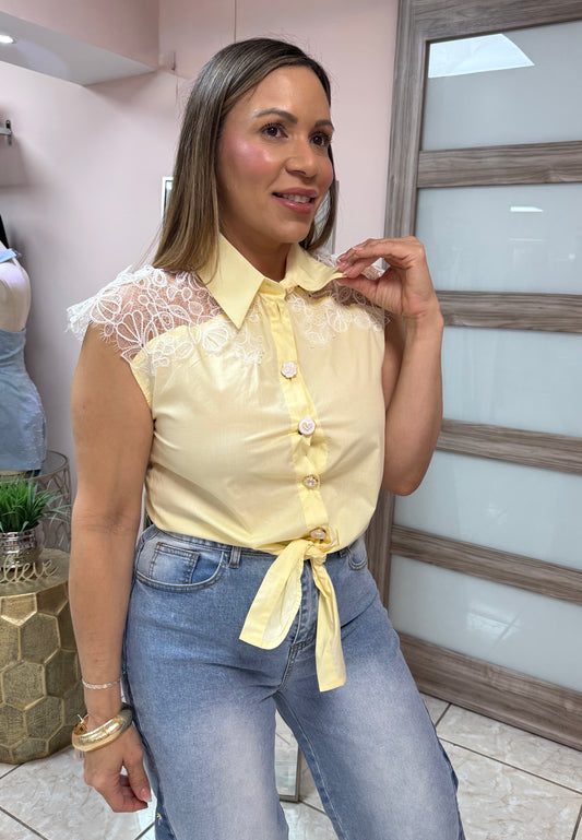 Karla Sleeveless Yellow Top
