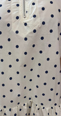 Ivory/Navy Polka Dots Dress
