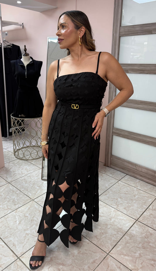 Victoria Black Midi Dress