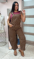 Brown Polka Dots Jumpsuit