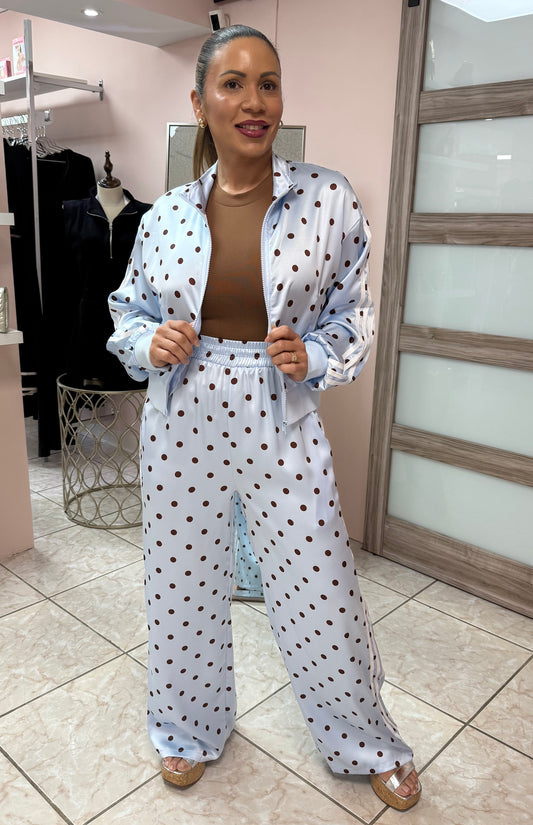 Light Blue Polka Dots Travel Set