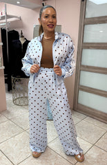 Light Blue Polka Dots Travel Set