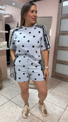 Catalina” Blue Polka Dots Top & Short Set