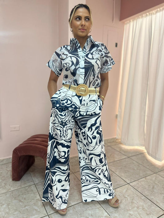 Ariana Print Top and Pant Set