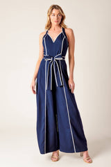 Alexa Navy/White Jumpsuit