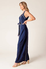 Alexa Navy/White Jumpsuit