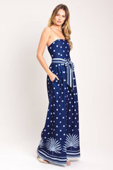 Navy Polka Dots Jumpsuit