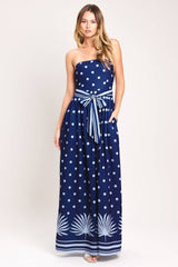 Navy Polka Dots Jumpsuit