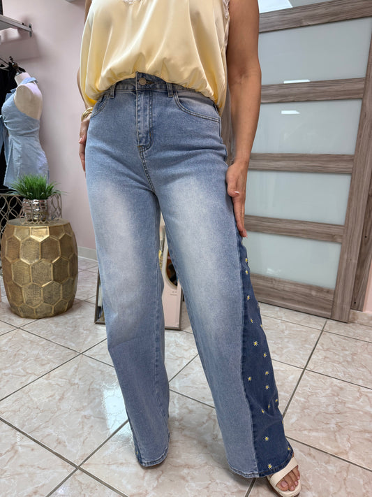 Lorena High Waist Two Tone Denim