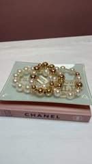 Pulsera Doradas y Perlas