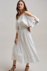 Sky White Midi Dress