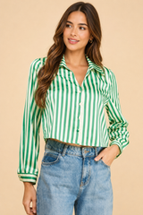 Green Stripes Top