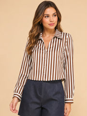 Brown Stripes Top