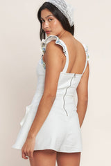 Alice white ruffle romper