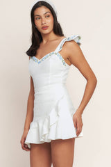 Alice white ruffle romper