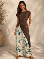 Brown Assymetrical Top