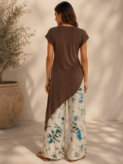 Brown Assymetrical Top