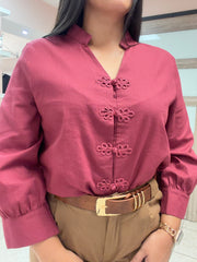 Wine Linen Top