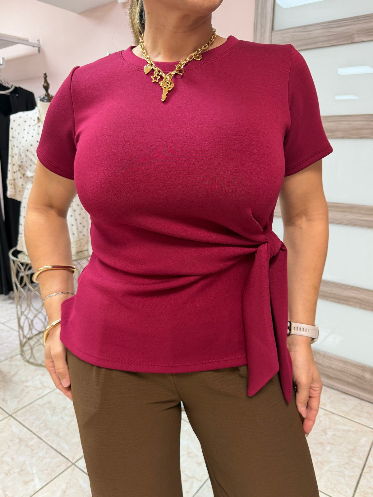 Aura Burgundy Top