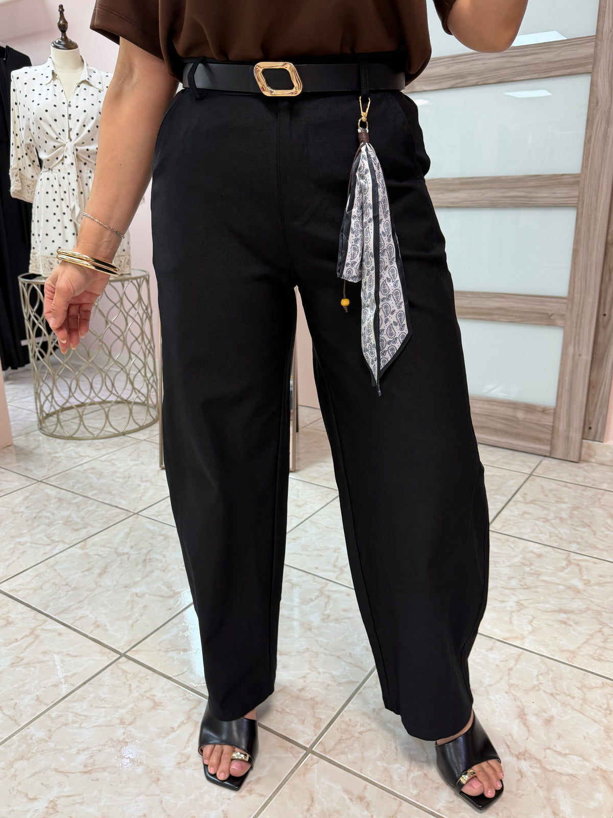 Barrel Black Pants