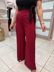 Burgundy Flowy Pants