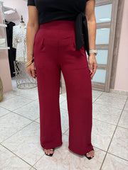 Burgundy Flowy Pants
