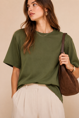 Alondra Olive Oversize Top