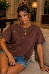 Black Heart Oversize Top