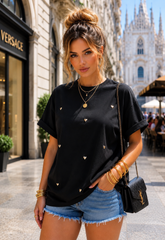 Black Heart Oversize Top