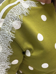 Olive Polka Dots Short Set