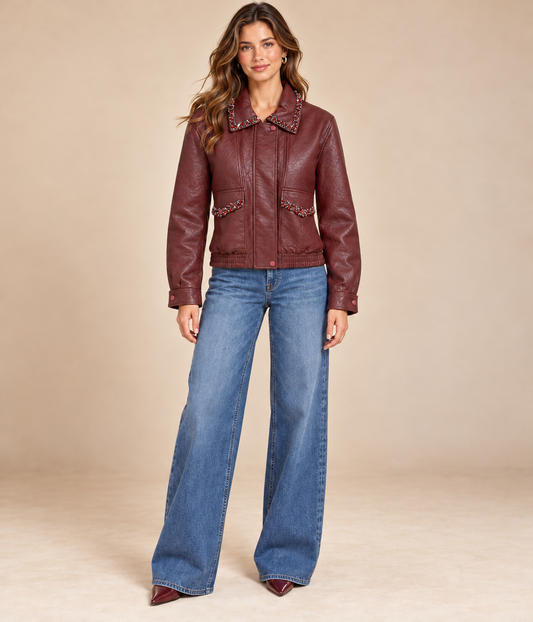 Burgundy Leather Jacket