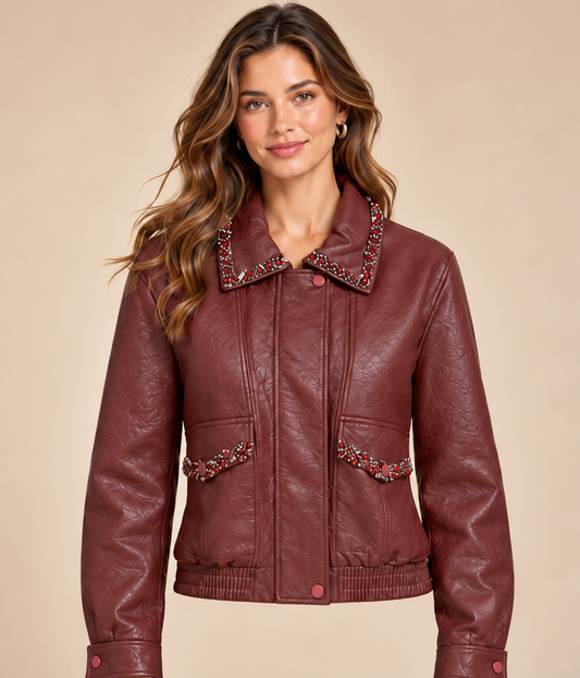 Burgundy Leather Jacket