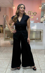 Black Denim Vest & Pant Set