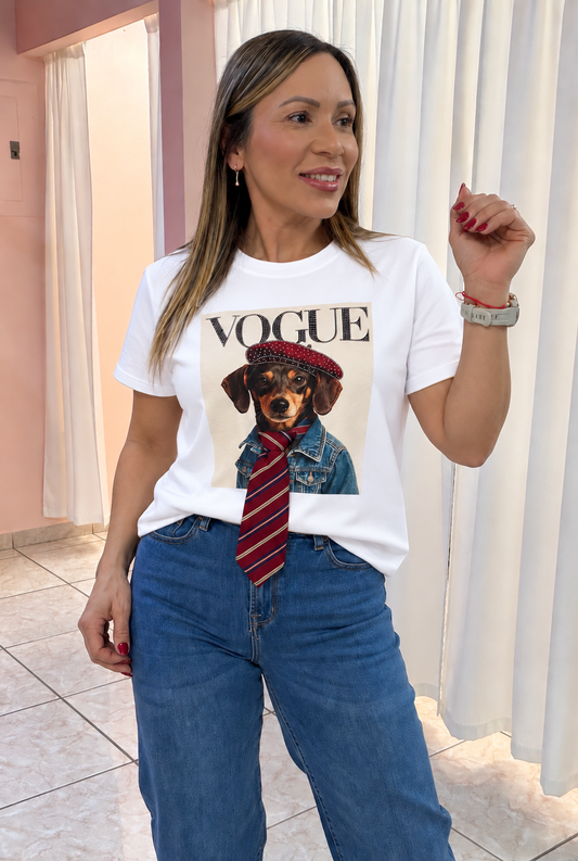 White Dog Tshirt