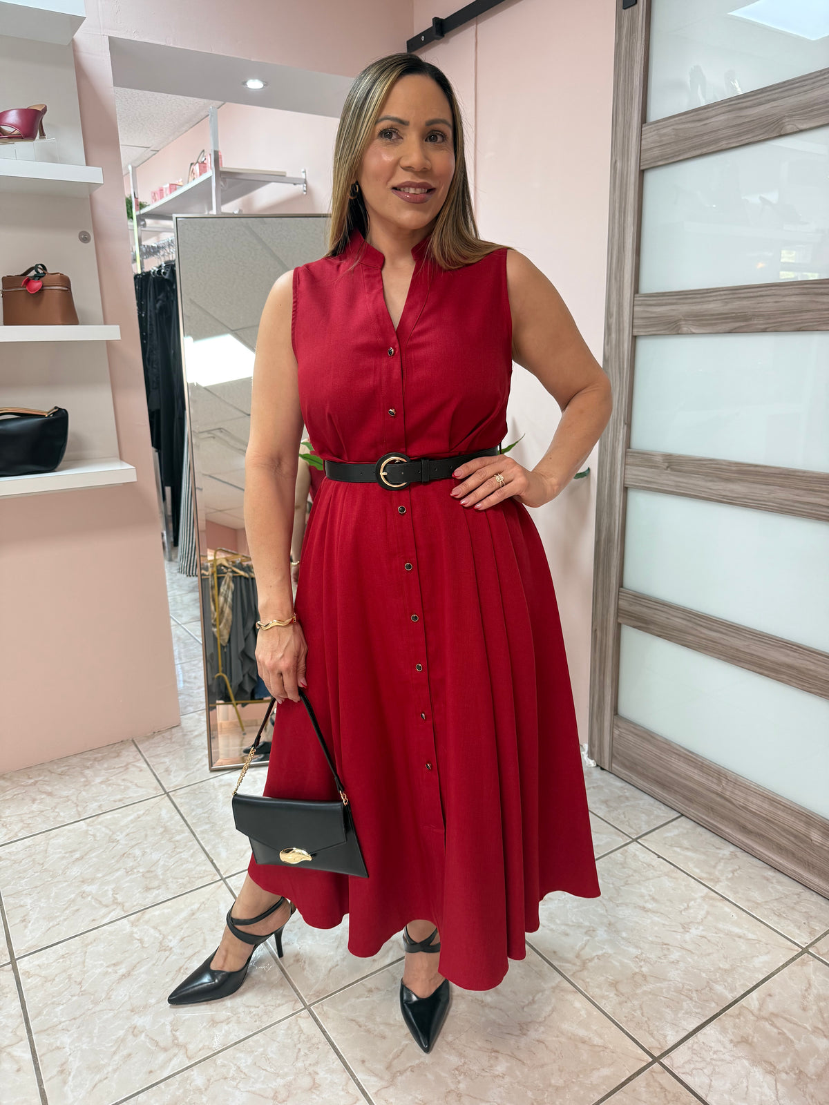 Red Midi Dress