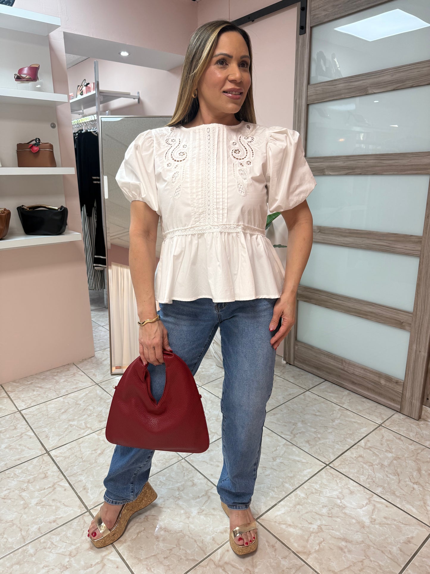 White Embroidery Top