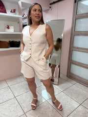 Katia Linen Vest & Short Set NEW DROP